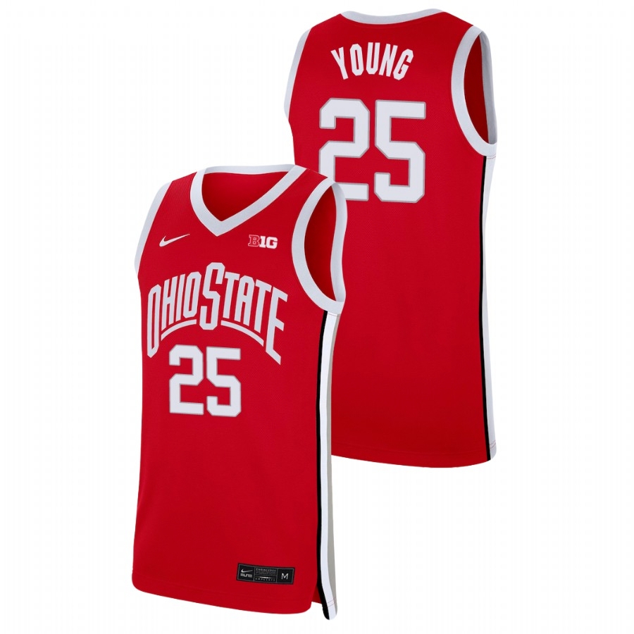 Ohio State Buckeyes Men's NCAA Kyle Young #25 Scarlet Replica College Basketball Jersey YIQ6149ML